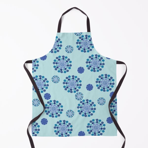 Item preview, Seamless Blue Geometric Floral Pattern with Abstract Flowers on Light Blue Background designed and sold by ChaReePat.