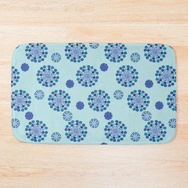 Item preview, Seamless Blue Geometric Floral Pattern with Abstract Flowers on Light Blue Background designed and sold by ChaReePat.