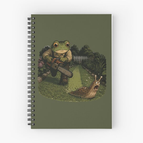 Item preview, Chainsaw Frog vs Giant Slug Sticker – Funny Garden Pest Control designed and sold by SimplePoDesign.