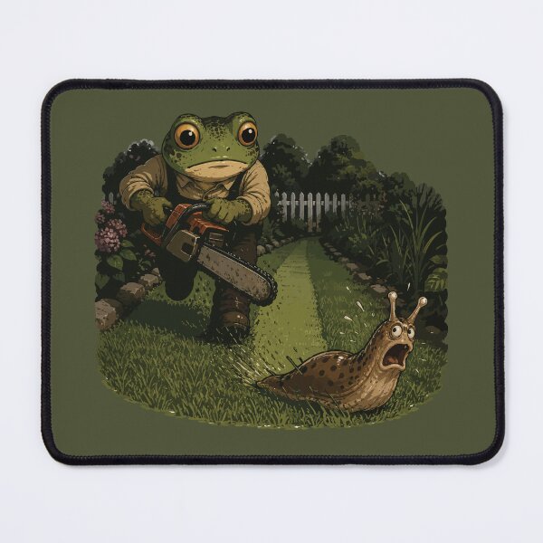 Item preview, Chainsaw Frog vs Giant Slug Sticker – Funny Garden Pest Control designed and sold by SimplePoDesign.