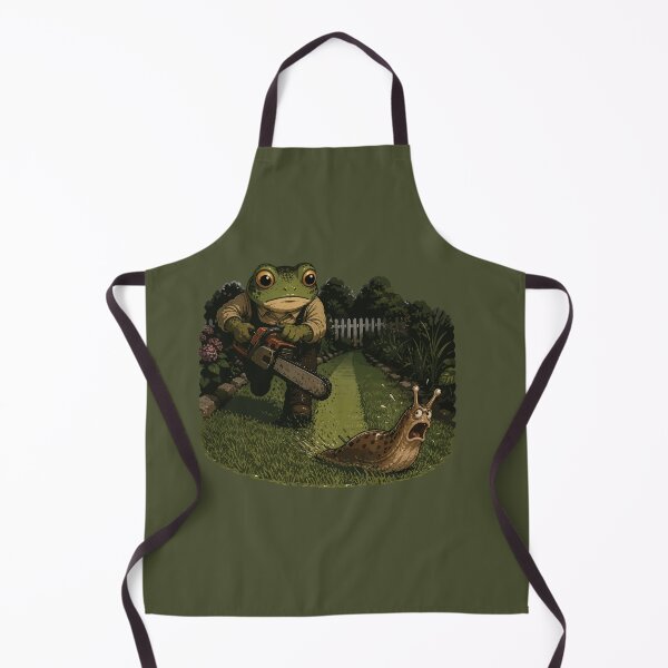 Item preview, Chainsaw Frog vs Giant Slug Sticker – Funny Garden Pest Control designed and sold by SimplePoDesign.