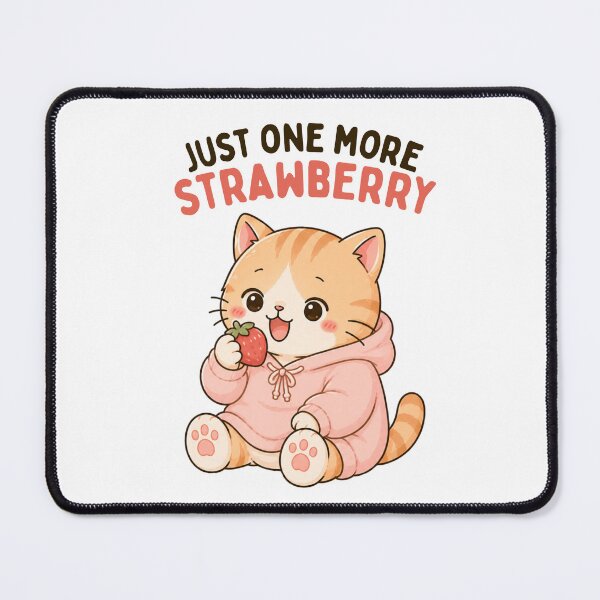 Item preview, Just One More Strawberry Cat | Cute Kawaii Aesthetic | Funny Food Lover Design designed and sold by The Mood Index.