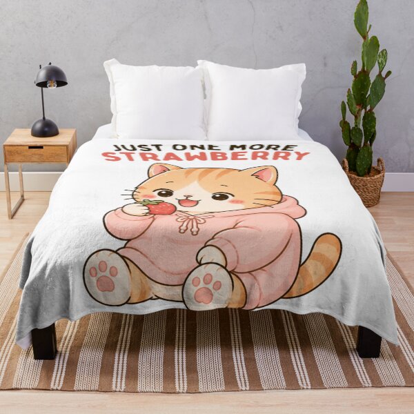 Item preview, Just One More Strawberry Cat | Cute Kawaii Aesthetic | Funny Food Lover Design designed and sold by The Mood Index.