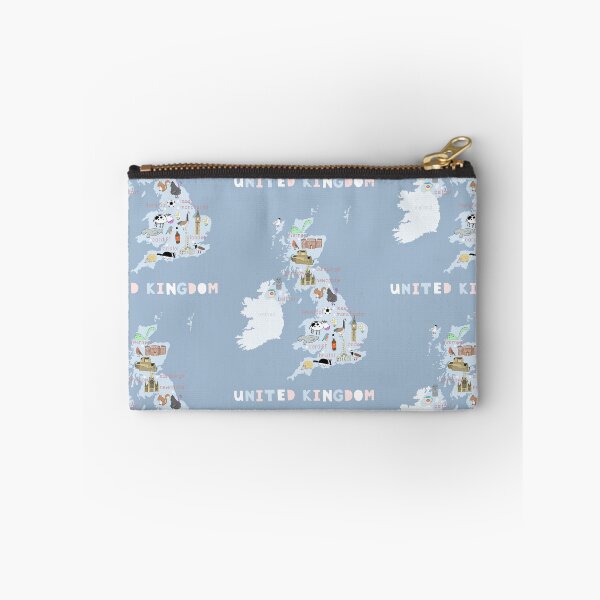 Item preview, United Kingdom Illustrated Map Blue with Country Icons designed and sold by Carla Daly.