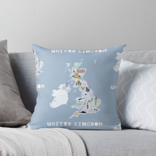 Item preview, United Kingdom Illustrated Map Blue with Country Icons designed and sold by Carla Daly.