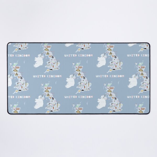 Item preview, United Kingdom Illustrated Map Blue with Country Icons designed and sold by Carla Daly.