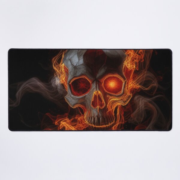 Item preview, Creepy Scary Surreal Flaming Skull Halloween designed and sold by GaffaDesigns.
