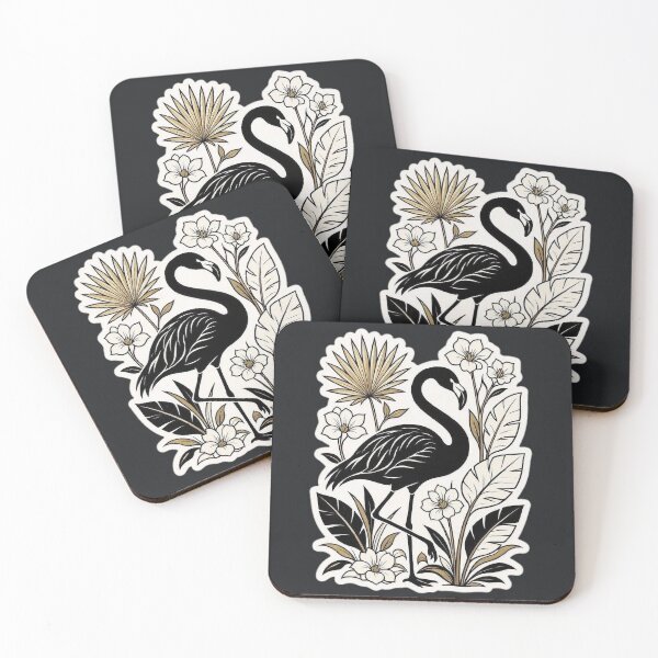 Item preview, Black Flamingo – Gothic Tropical Illustration designed and sold by Roberta Calabrese.