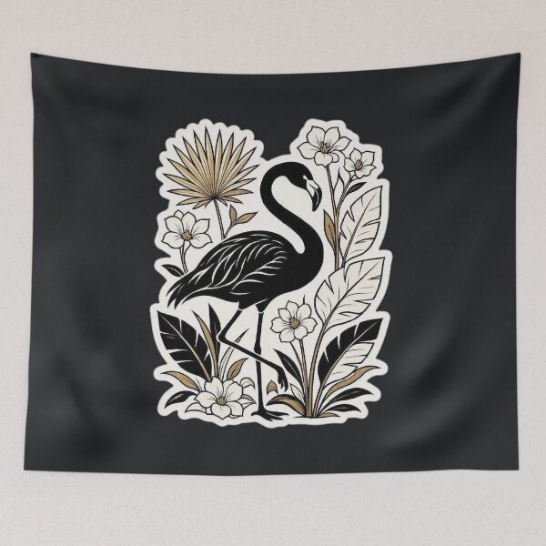 Item preview, Black Flamingo – Gothic Tropical Illustration designed and sold by Roberta Calabrese.