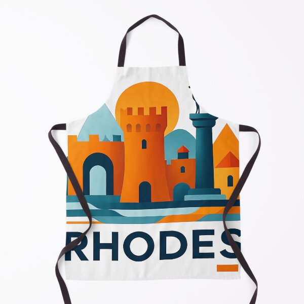 Item preview, Rhodes Greece Travel Souvenir - Mandraki Harbor Deer & Medieval Castle Art designed and sold by OzzFrequency.