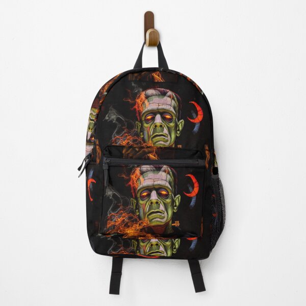 Item preview, Classic Halloween Frankenstein With Fire And Red Moon designed and sold by GaffaDesigns.