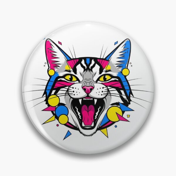 Item preview, Funny Abstract Geometric Cat Meme Vibrant Art designed and sold by Bangcen.
