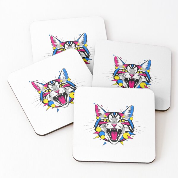 Item preview, Funny Abstract Geometric Cat Meme Vibrant Art designed and sold by Bangcen.