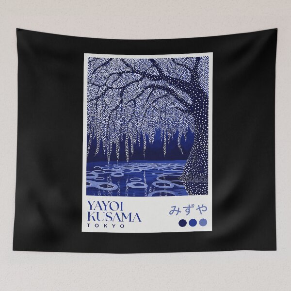 Item preview, Yayoi Kusama Blue Tree Poster Print - Mizuya Tokyo Wall Art Decor, Polka Dot Infinity Nets Canvas Art for Modern Home designed and sold by MorningJoco.
