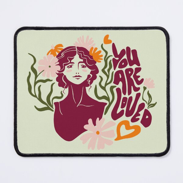 Item preview, You are loved, woman and flowers, dark red green orange pink designed and sold by Vansn-Design.