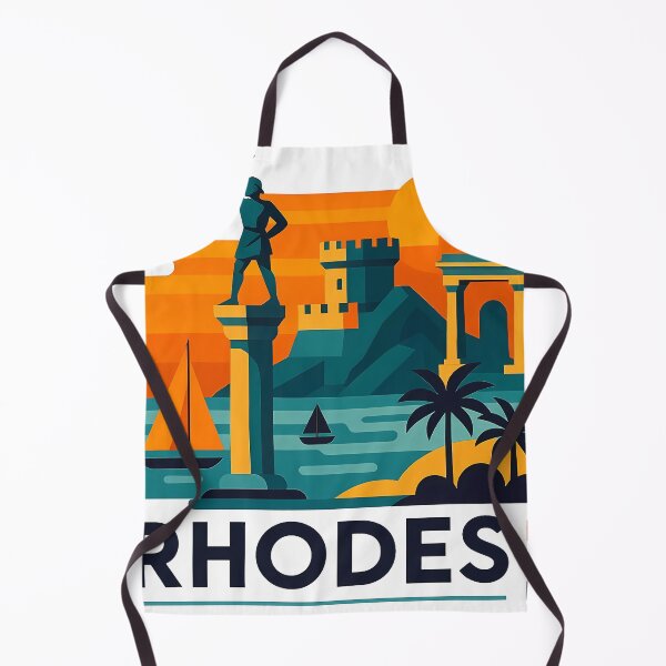 Item preview, Rhodes Greece Travel Souvenir - Mandraki Harbor Deer & Medieval Castle Art designed and sold by OzzFrequency.