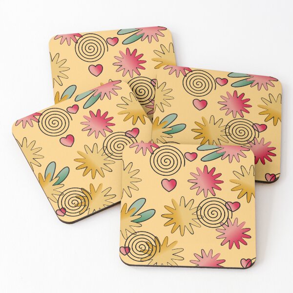 Item preview, Retro Floral Pattern with Spirals and Hearts designed and sold by SahmatArt.