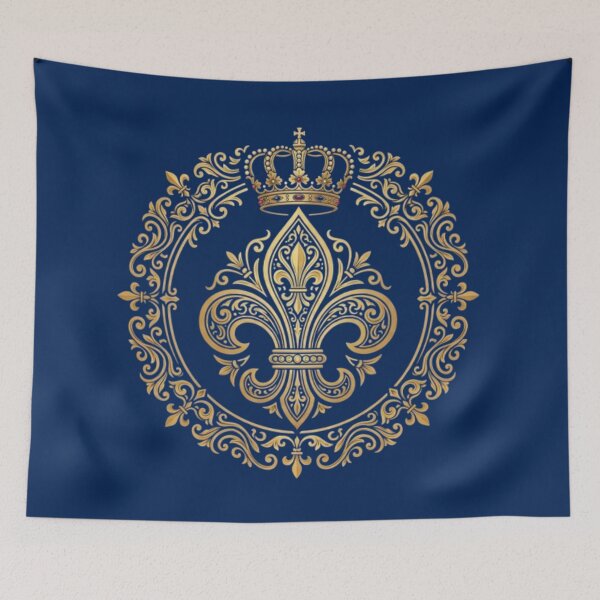 Item preview, Royal Fleur de Lys Gold Crest and Medieval Crown Emblem designed and sold by ProjectNoah.