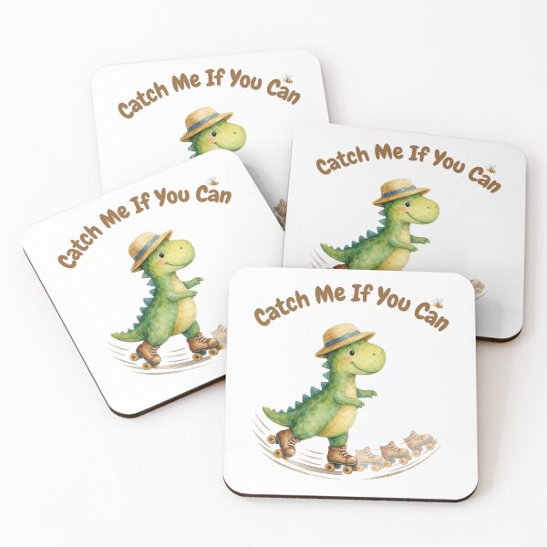 Item preview, Cute Dinosaur on Roller Skates - Catch Me If You Can | Watercolor Dino Art designed and sold by Inka Moon Design.