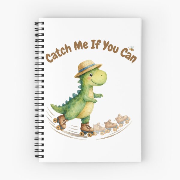 Item preview, Cute Dinosaur on Roller Skates - Catch Me If You Can | Watercolor Dino Art designed and sold by Inka Moon Design.