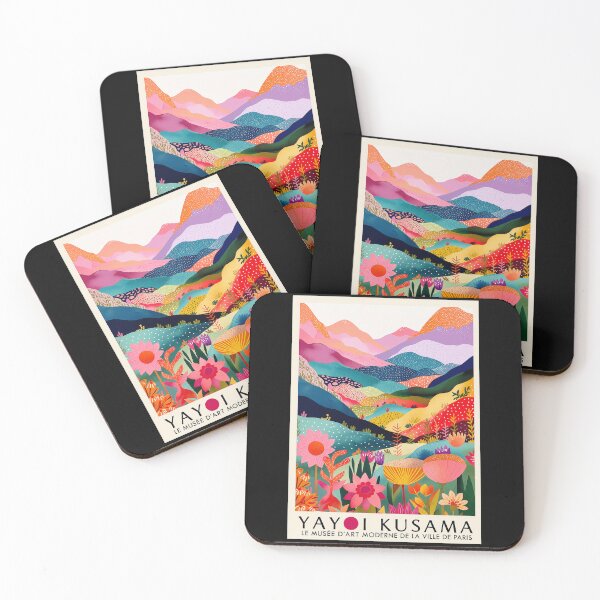 Item preview, Yayoi Kusama Colorful Mountain Landscape Poster - Vibrant Flower Polka Dot Wall Art Print, Paris Museum Edition designed and sold by scrambledpeg.