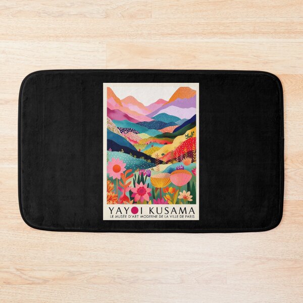 Item preview, Yayoi Kusama Colorful Mountain Landscape Poster - Vibrant Flower Polka Dot Wall Art Print, Paris Museum Edition designed and sold by scrambledpeg.