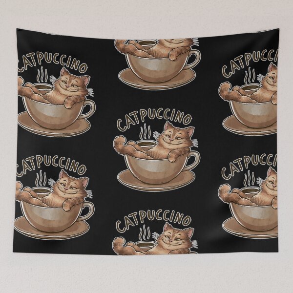 Item preview, CatPuccino Shirt – Cute Cat Coffee Latte Art Graphic Tee designed and sold by New Texas Republic.
