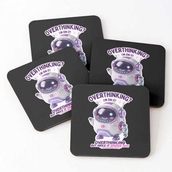 Item preview, Cute Robot Overthinking Spaced Out designed and sold by ArtDzignsZA.