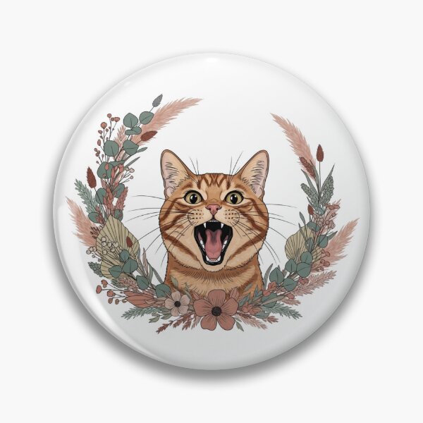 Item preview, Funny Boho Floral Screaming Cat Meme Aesthetic designed and sold by Bangcen.