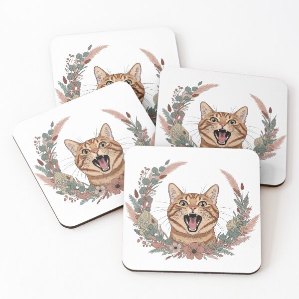 Item preview, Funny Boho Floral Screaming Cat Meme Aesthetic designed and sold by Bangcen.