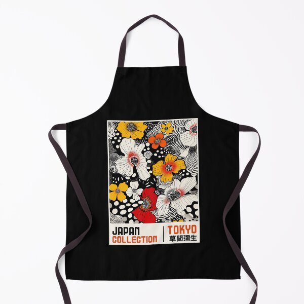 Item preview, Yayoi Kusama Flower Poster Print - Japan Collection Tokyo, Colorful Polka Dot Floral Wall Art Black Background designed and sold by MorningJoco.