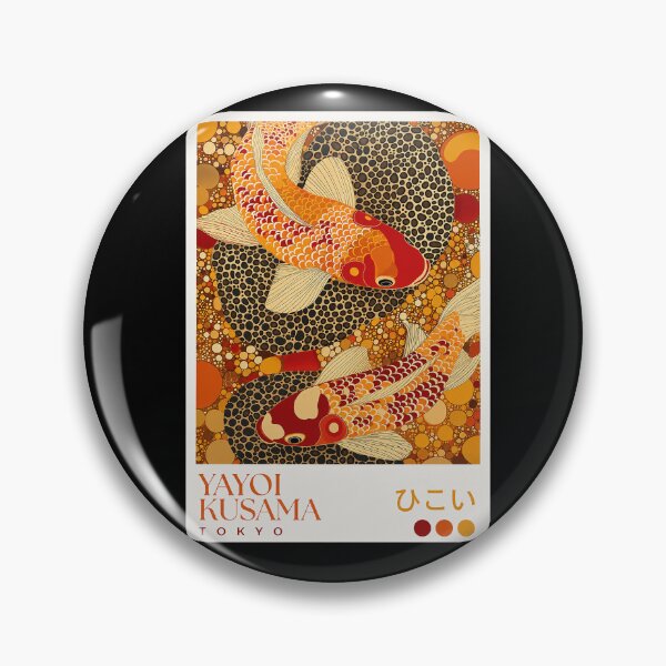 Item preview, Yayoi Kusama Koi Fish Poster Print - Orange Red Carp Wall Art, Tokyo Polka Dot Japanese Art Decor designed and sold by HappyGrandmaUB.