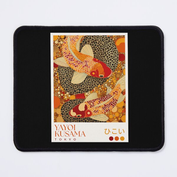 Item preview, Yayoi Kusama Koi Fish Poster Print - Orange Red Carp Wall Art, Tokyo Polka Dot Japanese Art Decor designed and sold by HappyGrandmaUB.