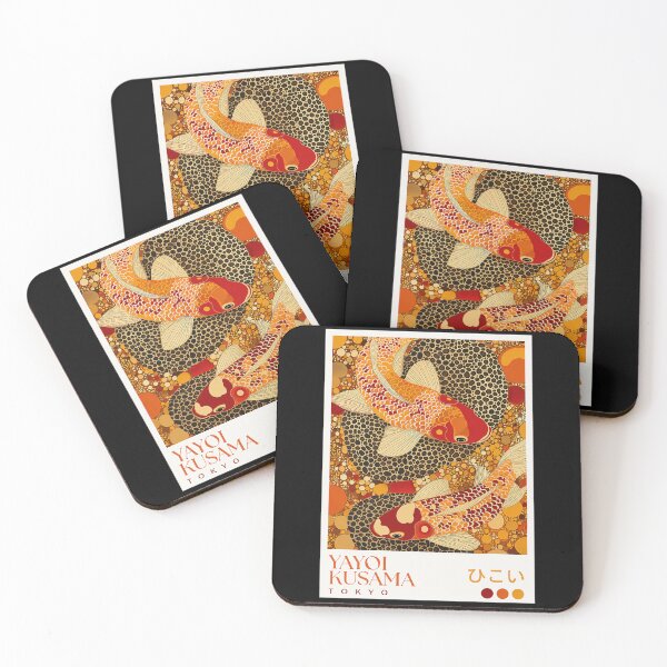 Item preview, Yayoi Kusama Koi Fish Poster Print - Orange Red Carp Wall Art, Tokyo Polka Dot Japanese Art Decor designed and sold by HappyGrandmaUB.