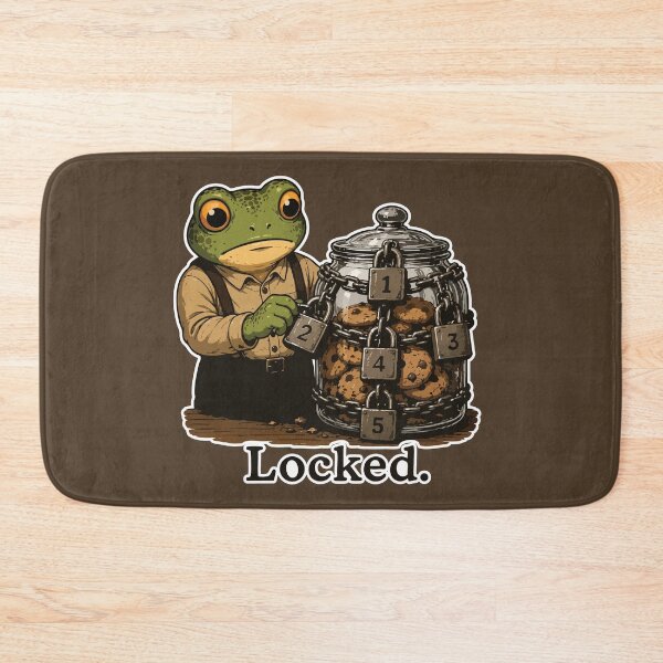 Item preview, Locked Frog Sticker – Cookie Jar Security Meme designed and sold by SimplePoDesign.