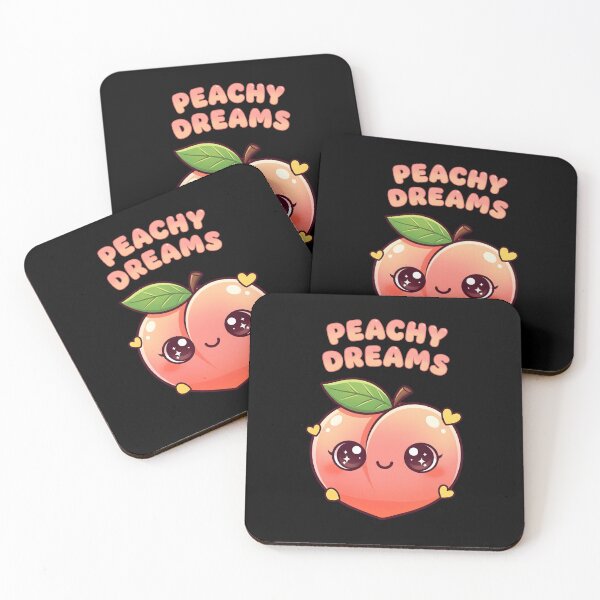 Item preview, Peachy Dreams Cute Kawaii Peach Art designed and sold by Canvas-Whispers.