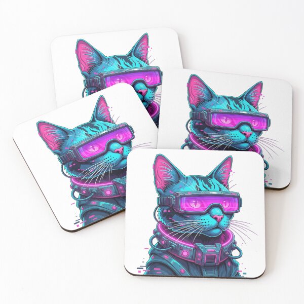 Item preview, Neon Cyberpunk Cat Meme Aesthetic designed and sold by Bangcen.