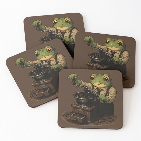 Item preview, Coffee Grinder Frog Sticker – Vintage Coffee Lover Illustration designed and sold by SimplePoDesign.