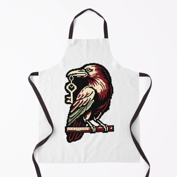 Item preview, Pixel Art Raven with Secret Key - Retro Gaming Art designed and sold by Outlet Raloel.