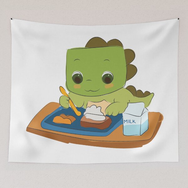 Item preview, Cute Baby Dinosaur Eating Lunch designed and sold by merona-design.