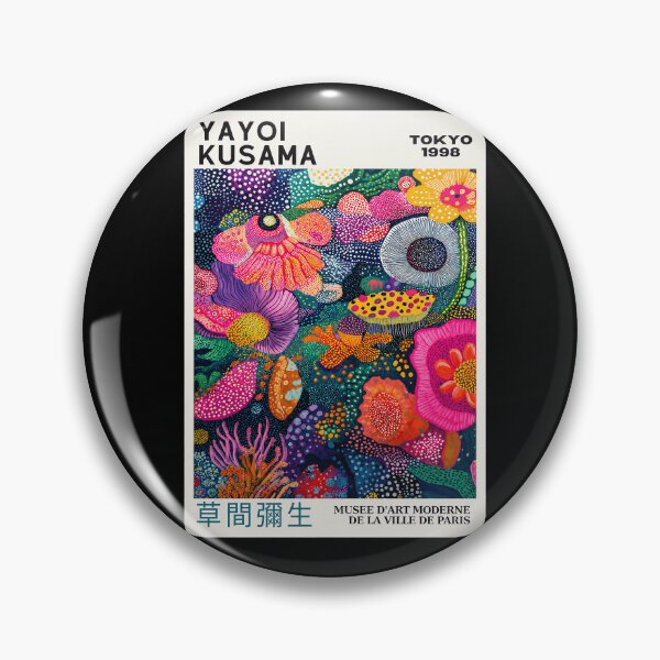 Item preview, Yayoi Kusama Vibrant Floral Garden Poster 1998 - Colorful Psychedelic Flower Wall Art Print, Tokyo Paris Museum Edition designed and sold by HappyGrandmaUB.