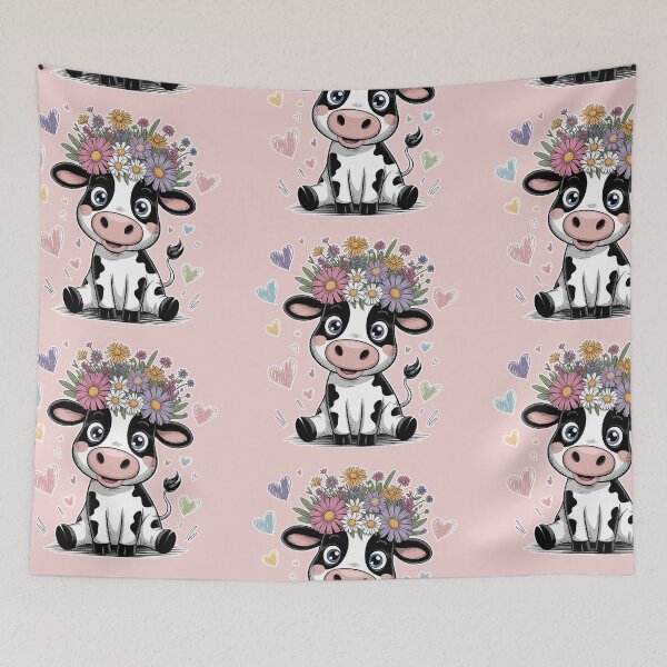 Item preview, Happy Spring Cow Shirt – Floral Crown Farmcore Cow Graphic Tee designed and sold by New Texas Republic.
