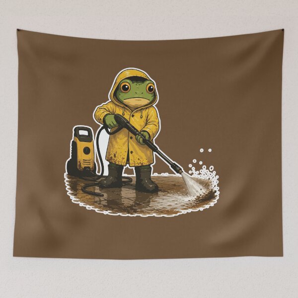 Item preview, Pressure Washing Frog Sticker – Satisfying Power Washer Illustration designed and sold by SimplePoDesign.