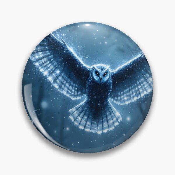 Item preview, Celestial Snow Owl – Mystical Moonlit Fantasy Bird Wall Art designed and sold by DreamyWallVibes.