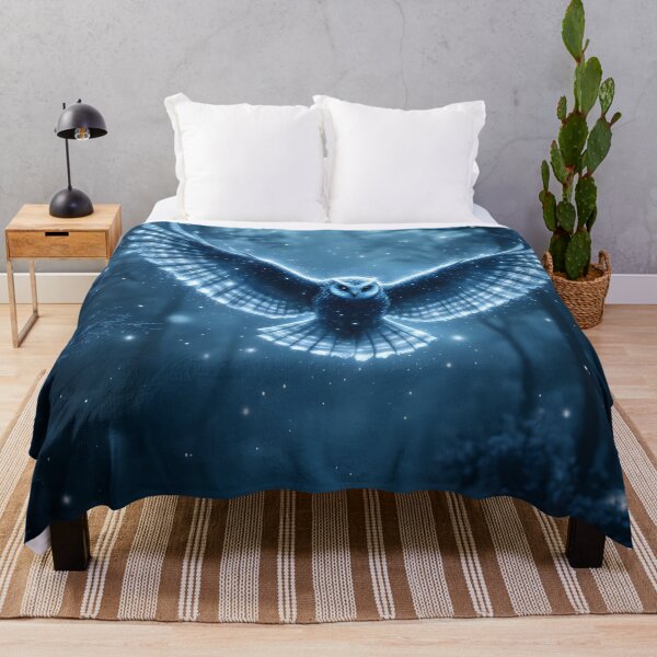 Item preview, Celestial Snow Owl – Mystical Moonlit Fantasy Bird Wall Art designed and sold by DreamyWallVibes.