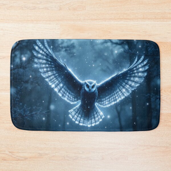 Item preview, Celestial Snow Owl – Mystical Moonlit Fantasy Bird Wall Art designed and sold by DreamyWallVibes.