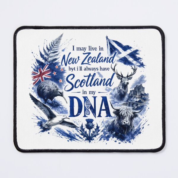 Item preview, I May Live in New Zealand But I'll Always Have Scotland in My DNA | Scottish Heritage | Kiwi Expat Gift designed and sold by SMalcolmDesigns.