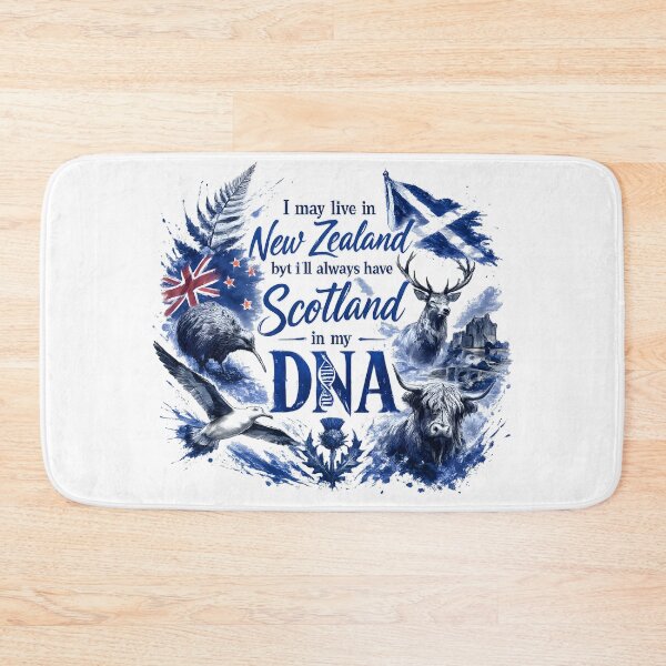 Item preview, I May Live in New Zealand But I'll Always Have Scotland in My DNA | Scottish Heritage | Kiwi Expat Gift designed and sold by SMalcolmDesigns.