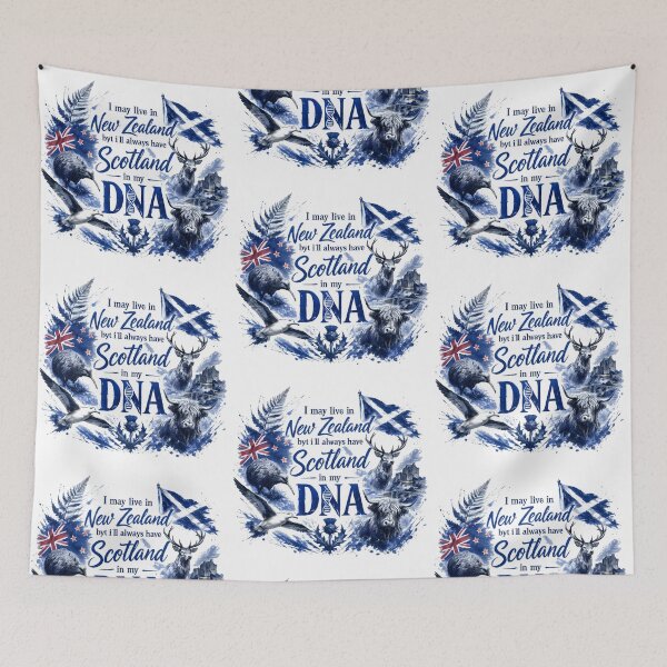 Item preview, I May Live in New Zealand But I'll Always Have Scotland in My DNA | Scottish Heritage | Kiwi Expat Gift designed and sold by SMalcolmDesigns.
