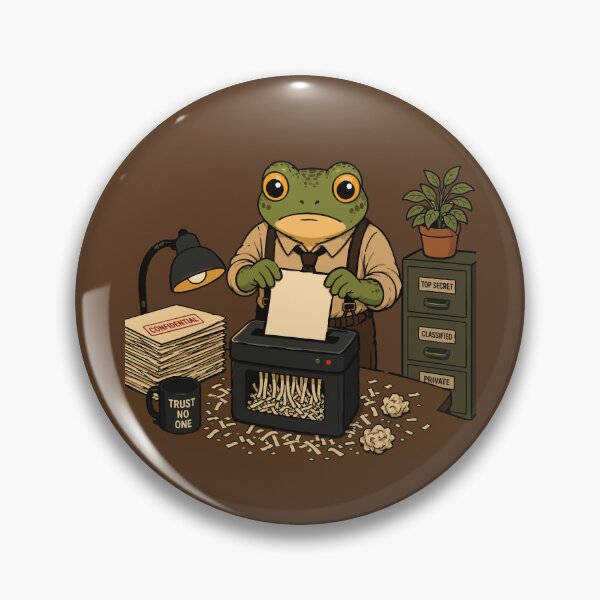 Item preview, Document Shredder Frog Sticker – Confidential Files Destroyed Illustration designed and sold by SimplePoDesign.